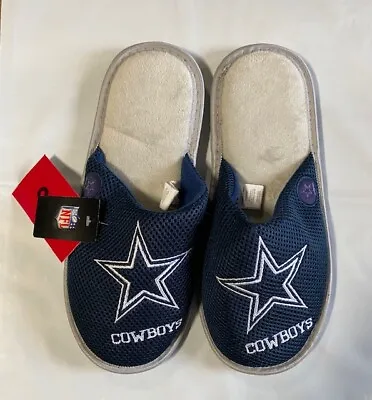 Pair Of Dallas Cowboys Logo Exclusive Mesh Slide Slippers Slip On House Shoes • $17.95