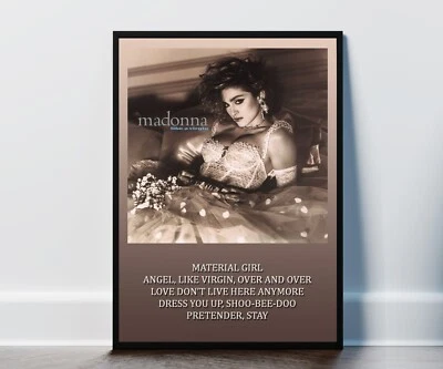 £4.99 • Buy Madonna True Blue, Like A Virgin, Madonna  A5 A4 A3 Album Vinyl Cover Posters