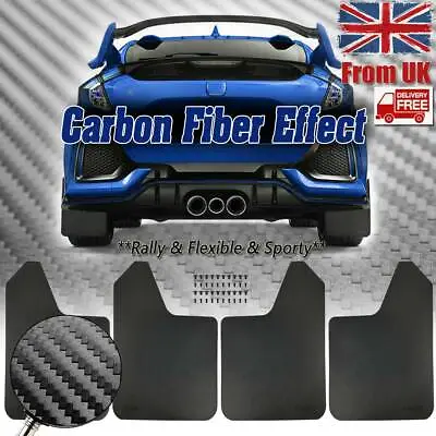 X4 Wide Racing Rally Car Performance Mudflaps Mud Flaps Guard Universal W/Clips • £14.39