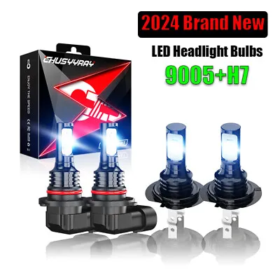 9005 H7 LED Headlight Bulbs Hi&Low Beam Combo Kit For Kia Optima Forte 2017-2018 • $19.98