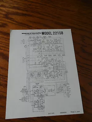 Marantz 2215B Schematic Diagram • $14.10