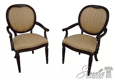 62462EC: Pair COUNCILL CRAFTSMEN Regency Style Upholstered Armchairs • $1395