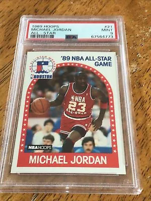 1989 Hoops All-Star MICHAEL JORDAN Basketball Card #21 Chicago Bulls PSA 9 • $9.61