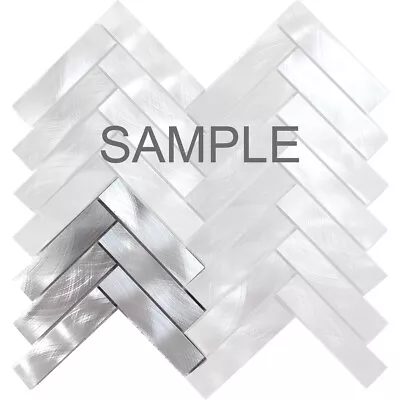 Metal Metallic Aluminium Herringbone Pattern Mosaic Tile Kitchen Wall Backsplash • $3.99