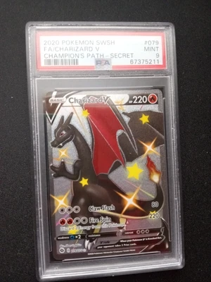 $56 • Buy 2020 Pokemon SWSH FA Charizard V 079/073 Champion’s Path-Secret PSA 9 Mint