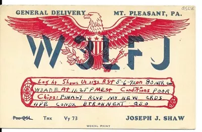 QSL  1946 Mount Pleasant PA    Radio Card • $5.52