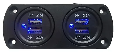 24v Dual Usb 4.2a Charger X 2 Power Outlet Socket 12v Flush Mount 4x4 Car Truck • $27.95