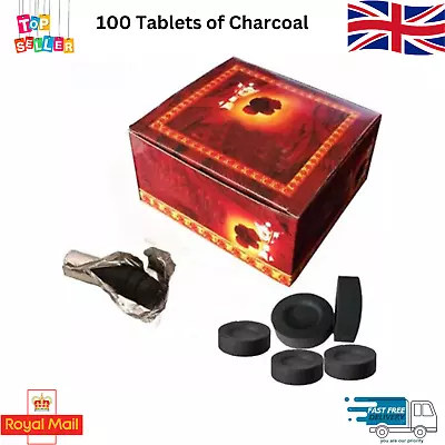 SHISHA HOOKAH CHARCOAL BAKHOOR INCENSE BURNER COAL TABLETS UK Seller 10 X 10 Box • £7.49