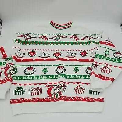 Vintage Christmas Variety U.S.A. Sweatshirt Small 80's Very Ugly Sweater Type • $24.90