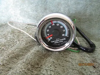 Vintage SUN MINI SUPER TACH II 8000 8K RPM Blue Line Rare Tachometer Minty Used • $125