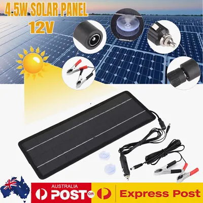 $25.89 • Buy 4.5W Solar Panel Kits 12V Trickle Charger Battery Charger Maintainer Boat RV Car