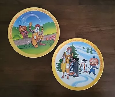 Ronald McDonald Four Seasons Spring & Winter Only 1977 Plastic 10'' Plate VTG • $16