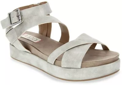 Sugar Milly Women's Wedge Sandals Light Gray Metallic Sizes 8.5 & 9.5 M • £22.61