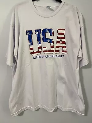 Made In America 2017 USA White Short Sleeve T-Shirt Size XL (46/48) • $12