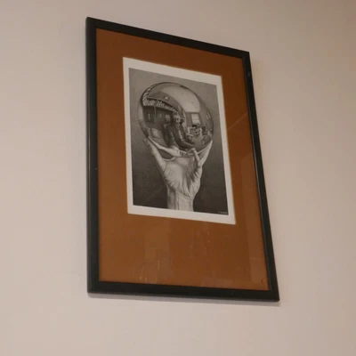 £35 • Buy Vintage M C Escher Framed Print. Hand With Reflecting Sphere.