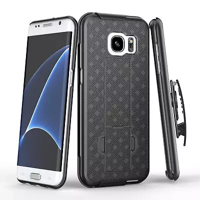 For Samsung Galaxy S7 Edge Case Belt Clip Holster Swivel Cover Kickstand Armor • $11.60