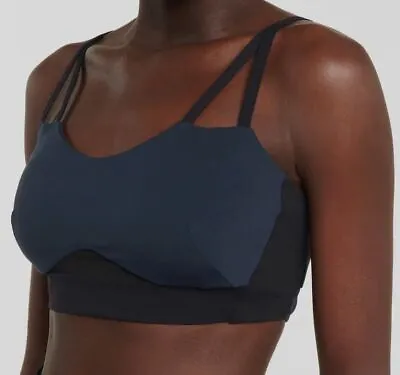 $188 Roland Mouret Women's Blue Anita Color-Block Sports Bra Size Large • $103.44