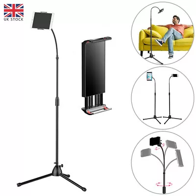 Tripod Floor Stand Holder Adjustable Gooseneck For IPad IPhone Tablet Stand UK • £15.20