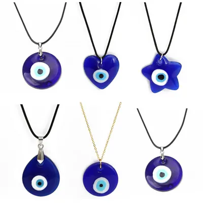 $2.66 • Buy Turkish Hamsa Blue Evil Eye Glass Pendant Necklace Charm Women Men Jewelry Gift