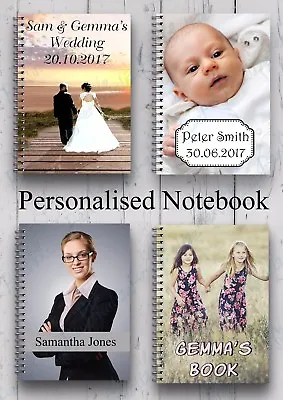  Personalised Notebook Diary Gift Custom Printed Photo/text A5 Notepad • £7.99