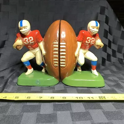 Vintage 1975 Ceramic Football Player Bookends. Sears Roebuck Co. • $24.95