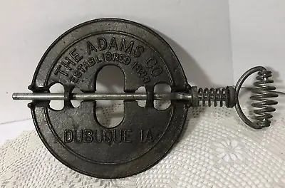 Vintage Cast Iron Stove Damper Flue THE ADAMS CO. DUBUQUE IOWA 6 Inch Diamond • $14.50