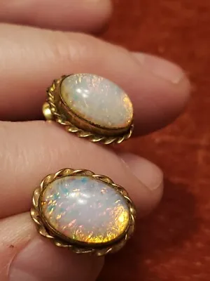 Vintage 12k Gold Filled Fire Opal Earrings • $39.95