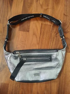 David Jones Silver Handbag  Cross Body Bag Bum Fanny Bagbag • £9