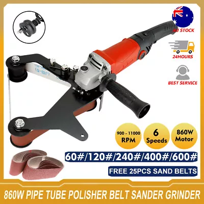 Professional Stainless Steel Pipe Tube Belt Sander Pole Polisher Machine 860W AU • $21.99