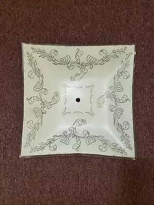 Vintage Square Retro Glass Shade Ceiling Light Fixture  13.5 Square - NEW STOCK • $12.12