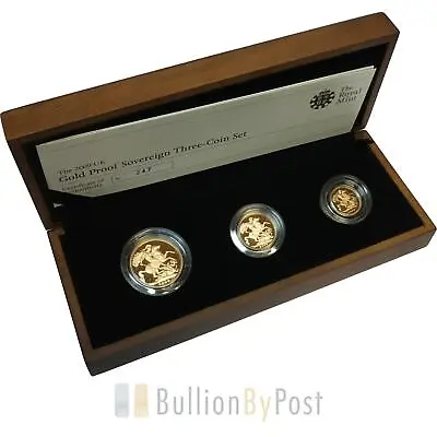 2009 Gold Proof Sovereign Three Coin Set Boxed • £2104.44