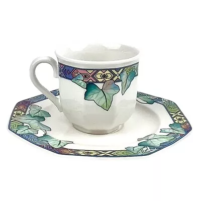 Vintage VILLEROY & BOCH Demitasse Espresso Cup & Saucer Set Earthenware PASADENA • $24