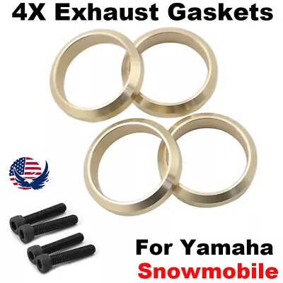 4PCS Exhaust Gaskets For Yamaha Snowmobile Vector Rage Apex RX1 LTX Attak Nytro • $23.39