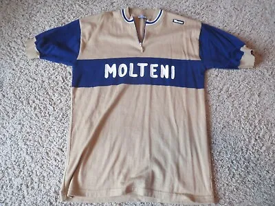 Vintage 1970's Santini Team Molteni Italian Wool Cycling Jersey XXL (runs Small) • $74.99