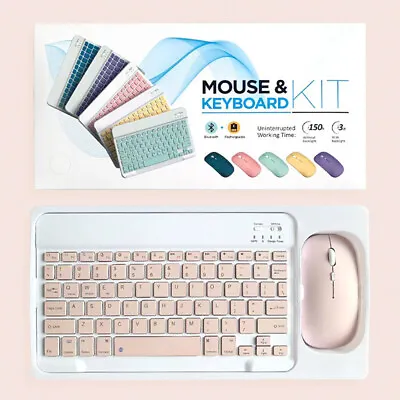 7 Colors Wireless Keyboard And Mouse Combo Bluetooth Slim Keyboard For PC Laptop • $16.13