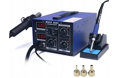 WEP 852D+ Soldering Station 2in1 3 Nozzles Power 700W Real Temperature Reading • $159