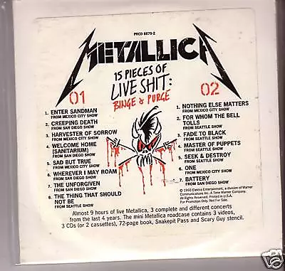 METALLICA  15 Pieces Of Live Shit: Binge & Purge  2 CD PROMO Cardsleeve RARE • £146.26