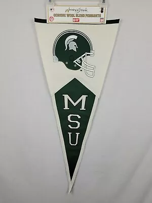 Michigan State Spartans Helmet Embroidered Wool Blend Football Pennant Flag 40   • $15.95