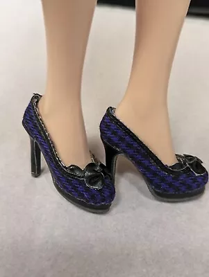 Tonner Ellowyne Doll Shoes - Blue Check High Heels • $17