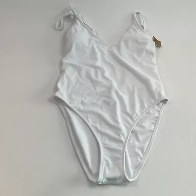 Victoria's Secret PINK One Piece Removable Padded Swimsuit W/Logo White  L  NWT • $44.99