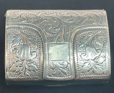 English Sterling Silver Vinaigrette John Turner 1817 Purse Form Great Condition • $295