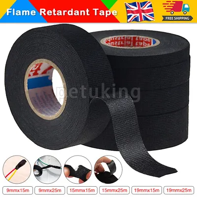 9~19mm Car Wiring Loom Tape Adhesive Fabric Harness Insulation Electrical Tape • £5.99