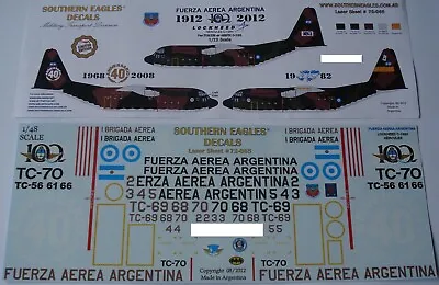 HERCULES C-130H  - Fuerza Aerea Argentina Falklands War Scheme - 1/48 Decals • $34.99