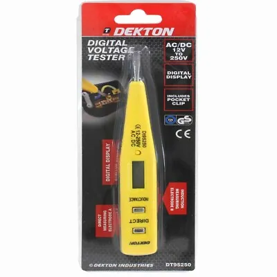£2.79 • Buy Dekton Voltage Tester Pen Electric Power Volt Alert Detector AC/DC 12V To 250V