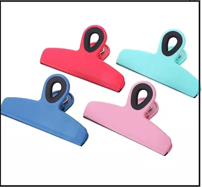 - Chip Bag Clips Magnetic Clips 4 Pack 5 Inches Wide Heavy Duty Bag Clips** • $12.40