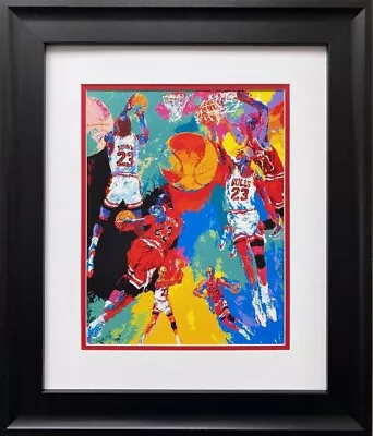 LeRoy Neiman  Michael Jordan  #23 FRAMED New Art Chicago Bulls Basketball  Md • $79.99