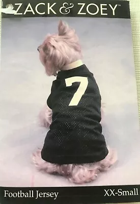 Zack & Zoey Dog Football Jersey #7 XXS - Black With Yellow Trim- Closeout Sale! • $7.99