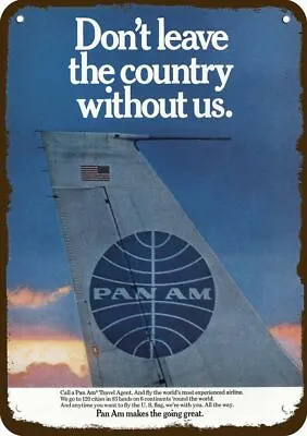 1968 PAN AM AIRLINES Giant Jet Tail Vintage-Look DECORATIVE REPLICA METAL SIGN • $24.99