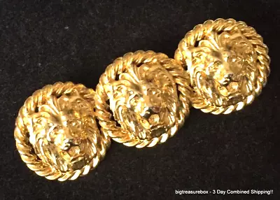 Vintage Brooch Pin Lion Bar Gold Tone Jewelry Lot Y • $1.99