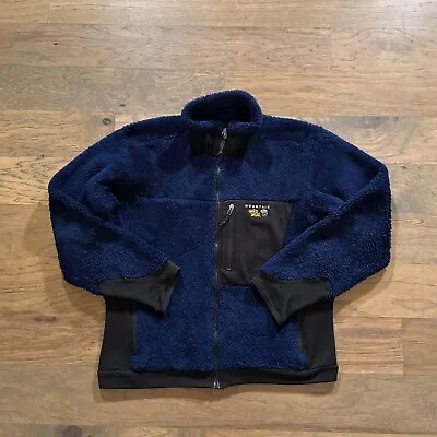 Vintage Mountain Hardwear Jacket Mens Large Blue Sherpa Fleece Full Zip Polartec • $28.99